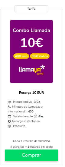 Recarga online: minutos