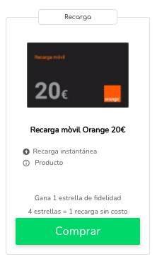 Recarga Orange PayPal: recargas y minutos