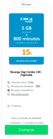 Recarga móvil Digi mobil: recargas y regalos
