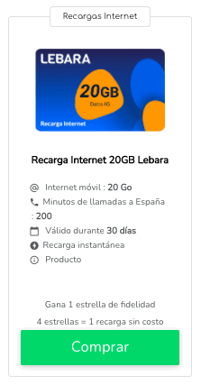 Recargar Lebara por internet con tarjeta: movil