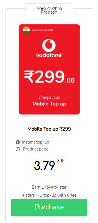 Vodafone India: top up online