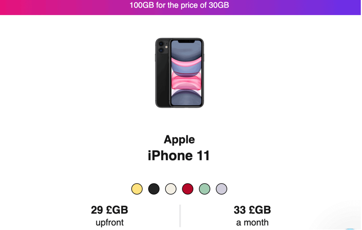Three UK mobile: rates