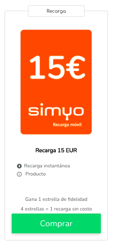 Donde recargar Simyo: plans