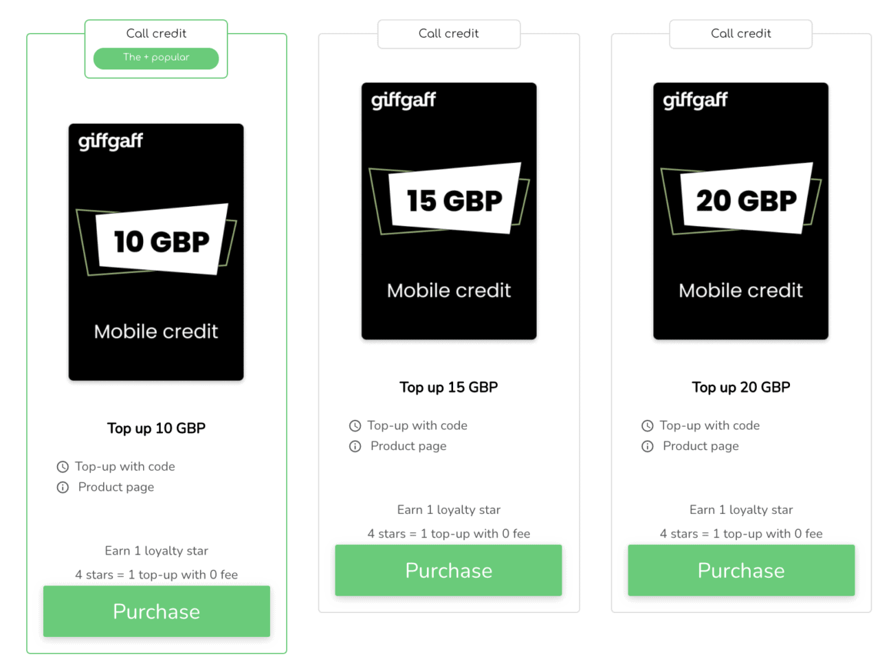 Giffgaff sim: top up online