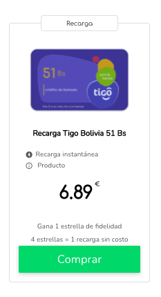 Recarga Tigo Bolivia: más al mejor precio