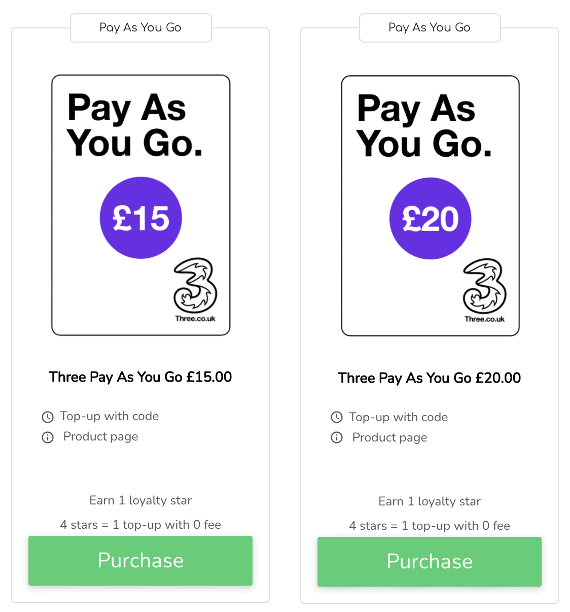 Three mobile top up UK
