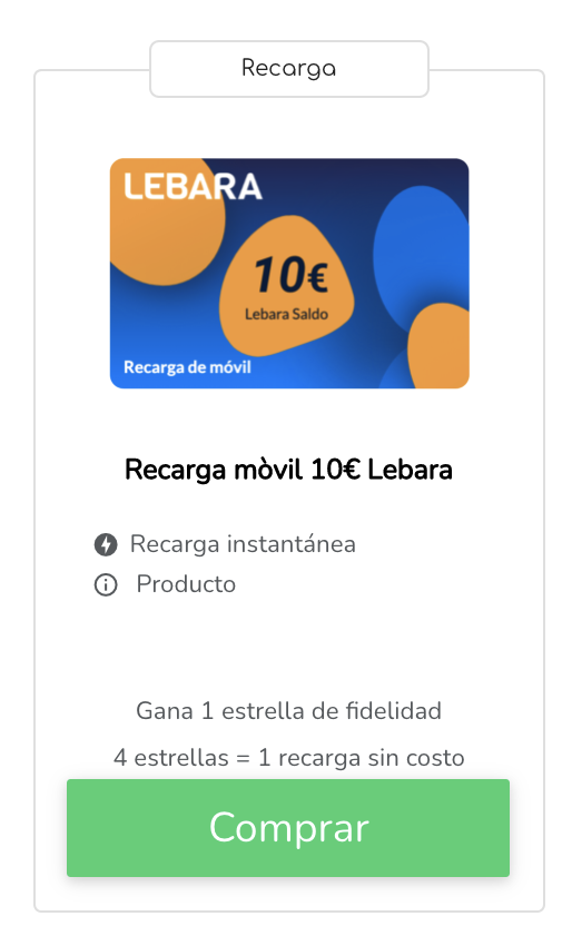Recargar saldo Lebara: saldo movil