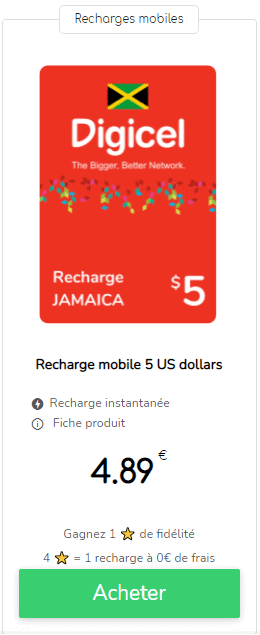 Digicel Jamaica top up: bundle