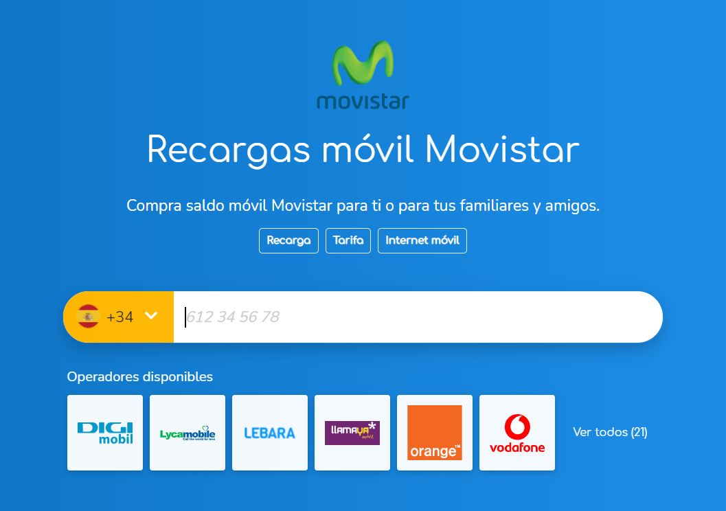 roaming Movistar: recargas y minutos
