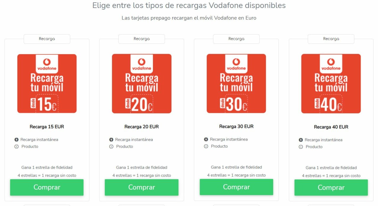 Vodafone tarifas: paquetes