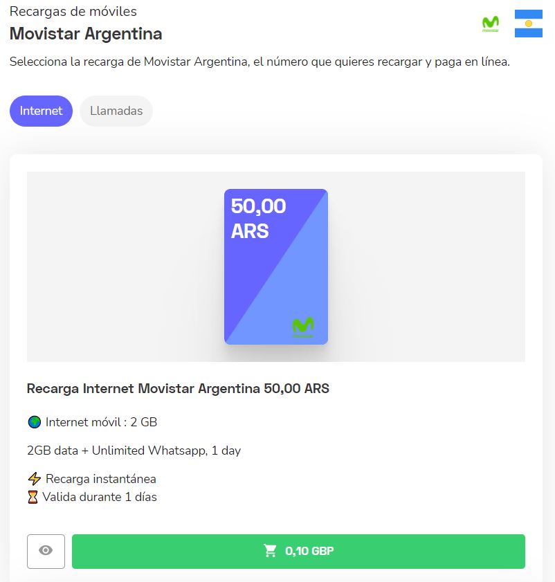 Movistar Argentina: recargas y mucho más