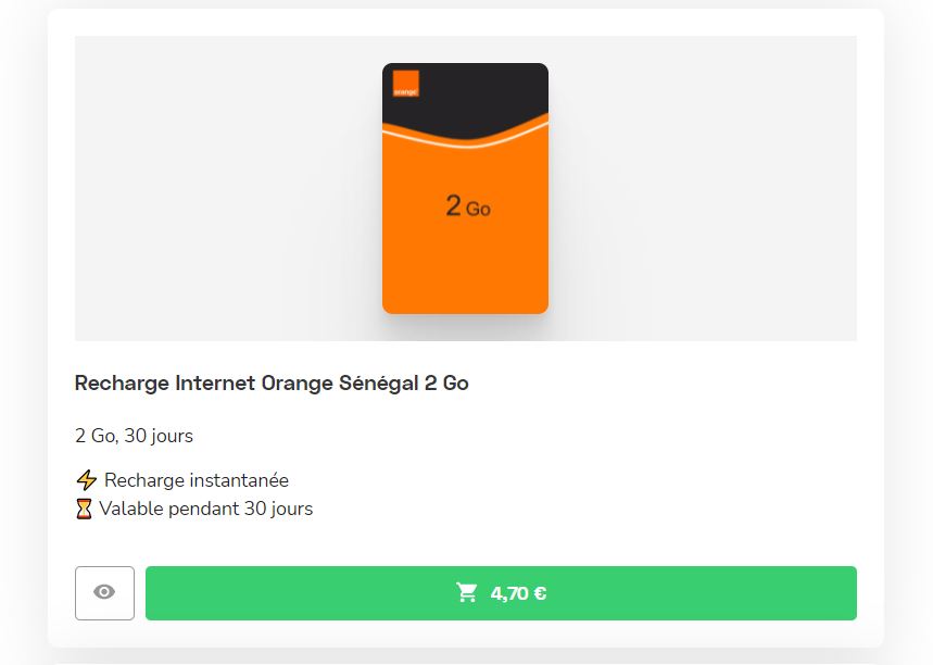 Recarga Orange Senegal : credito de llamada