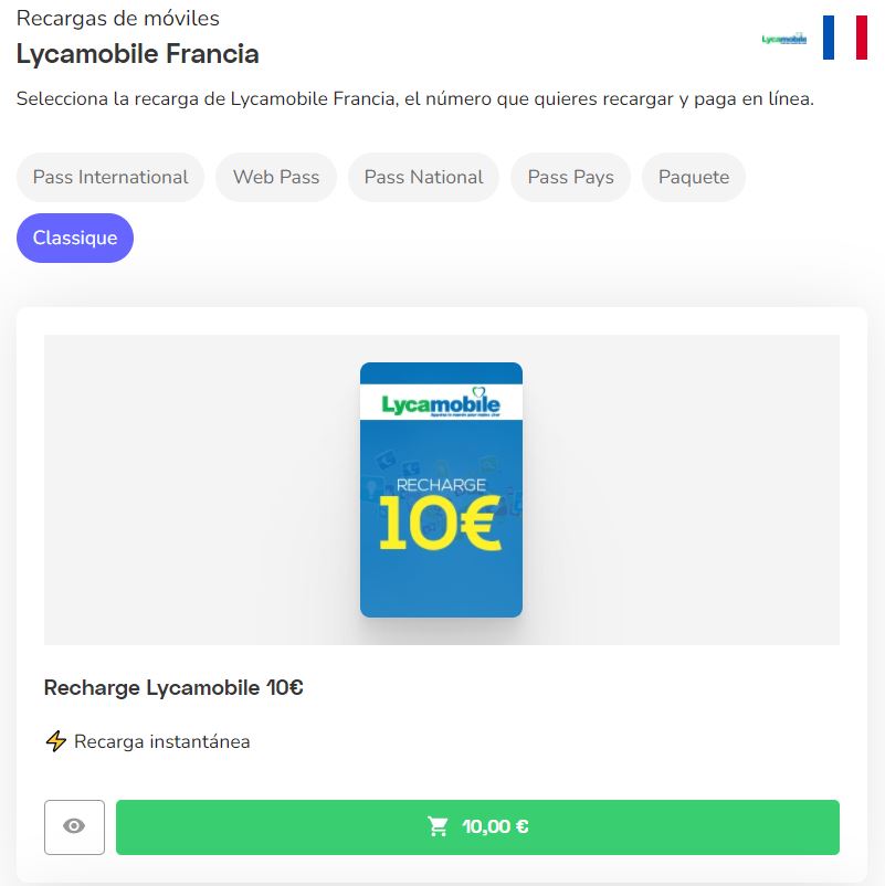 Activar Lycamobile Francia : ofertas