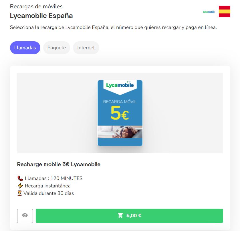 Cómo comprar datos en Lycamobile : tarifas