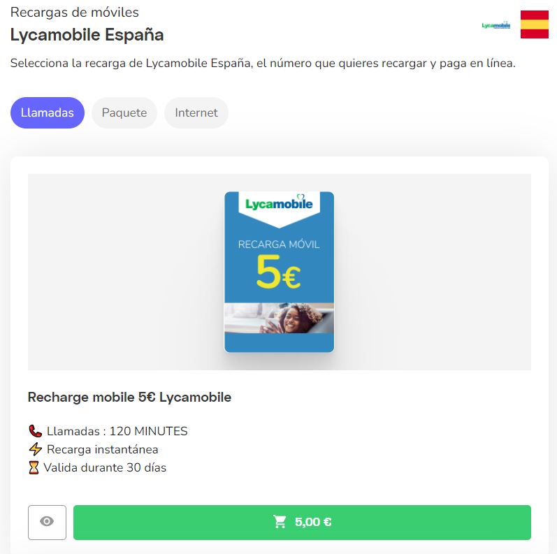Llamadas ilimitado Lycamobile : ofertas