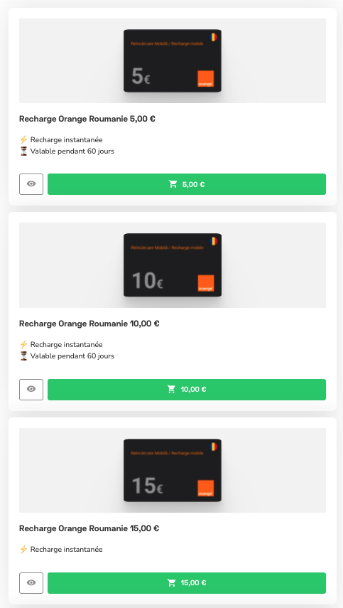 Orange Rumania : paquetes