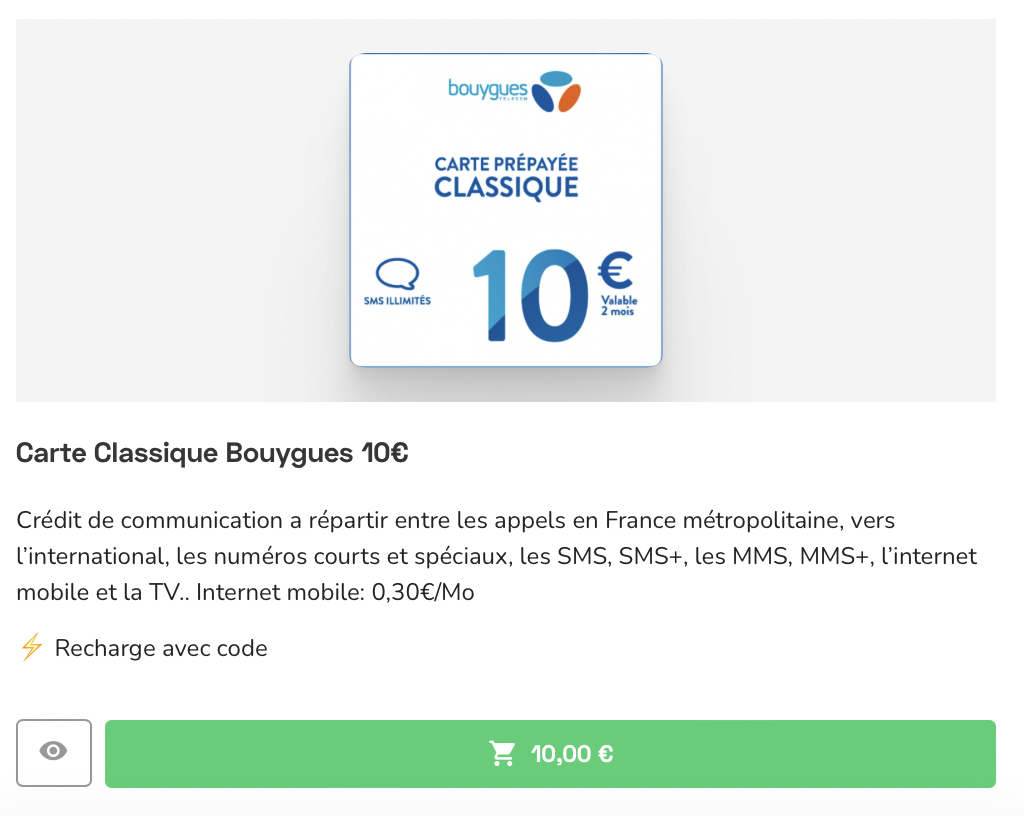 Recharge Bouygues SMS : sms illimités