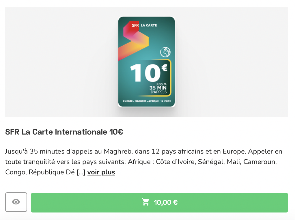 recharge crédit SFR : tarif