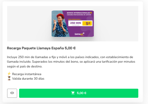 Llamaya España: recargas y minutos