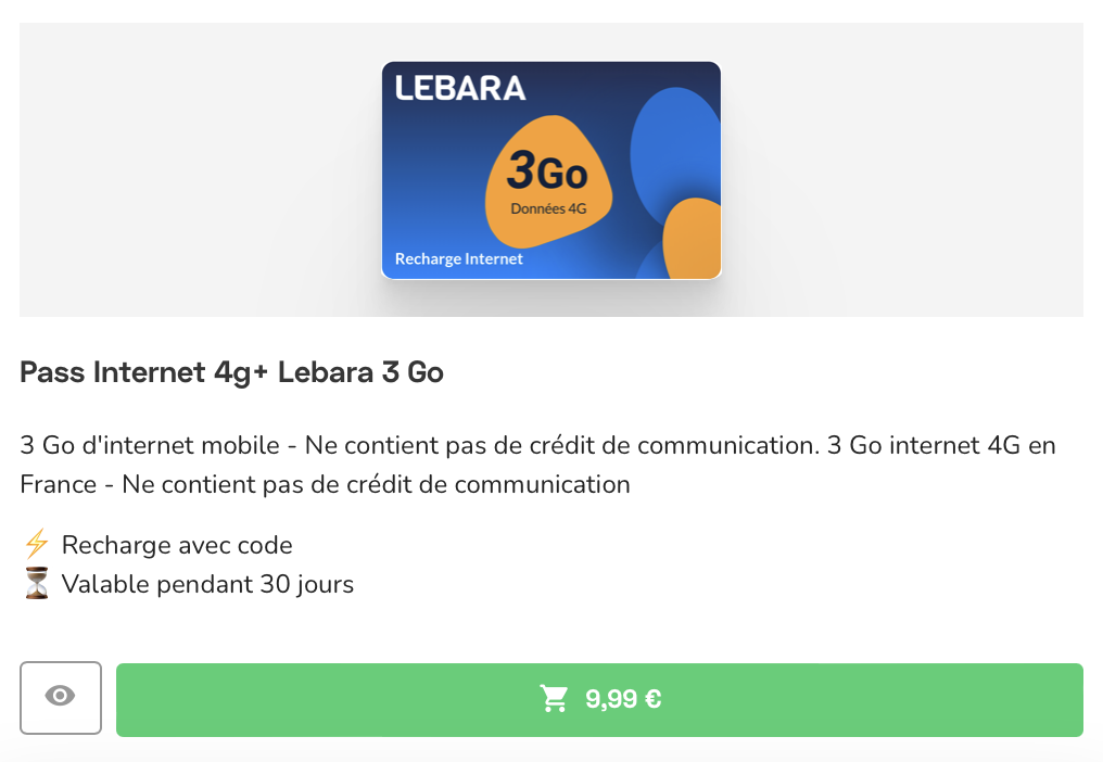 Lebara Espagne : solde