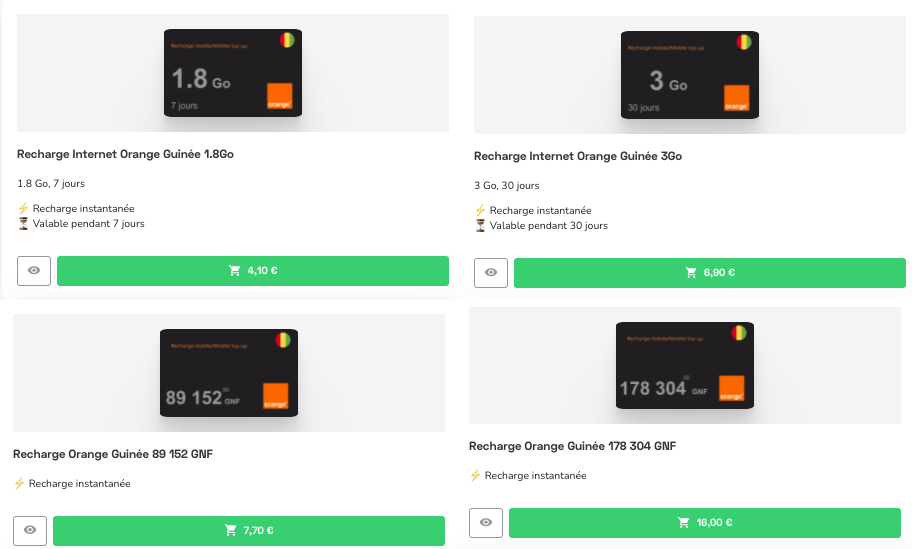Transfert de crédit Orange en ligne : Orange Guinée