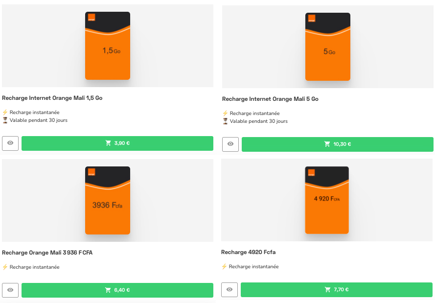 Transfert de crédit Orange en ligne : Orange Mali
