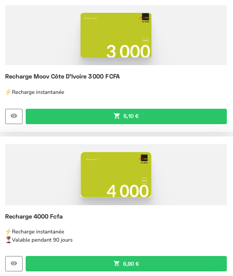 Recharge Moov Côte d'Ivoire : acheter en ligne