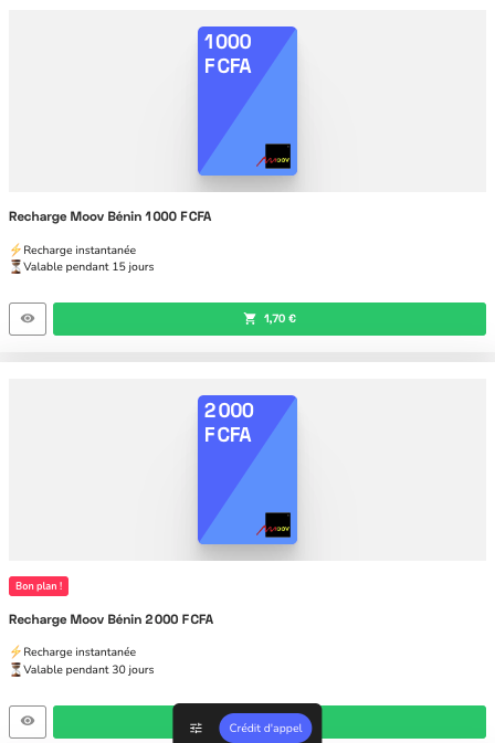 Recharge Moov Bénin : recharge en ligne