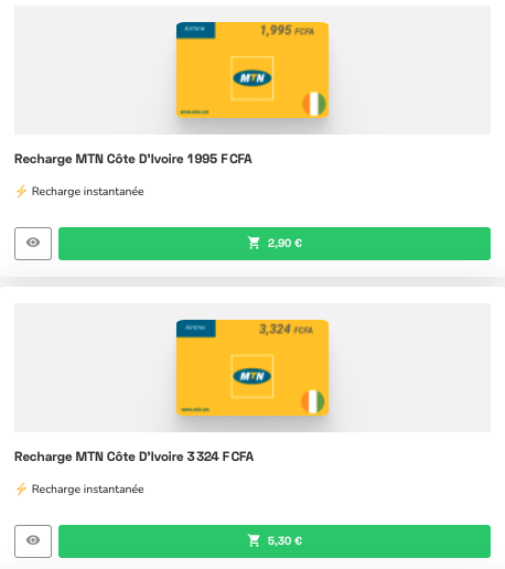MTN Côte d'Ivoire : recharge en ligne