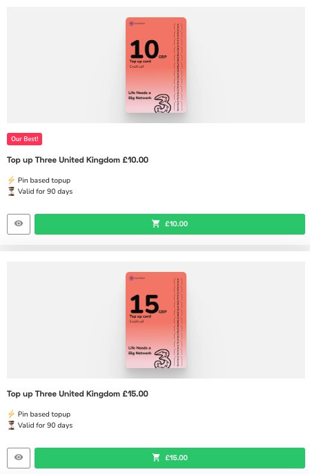 Three mobile reviews: credit top up