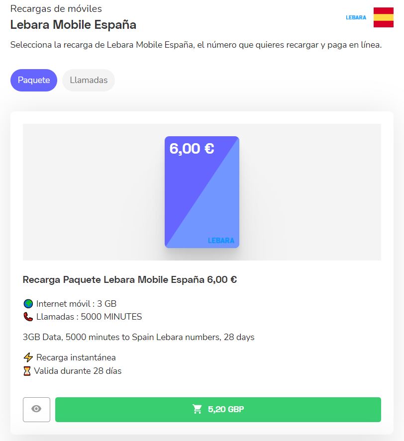 Lebara datos: ofertas y promociones